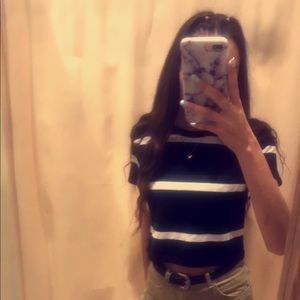 cropped striped tee brandy melville